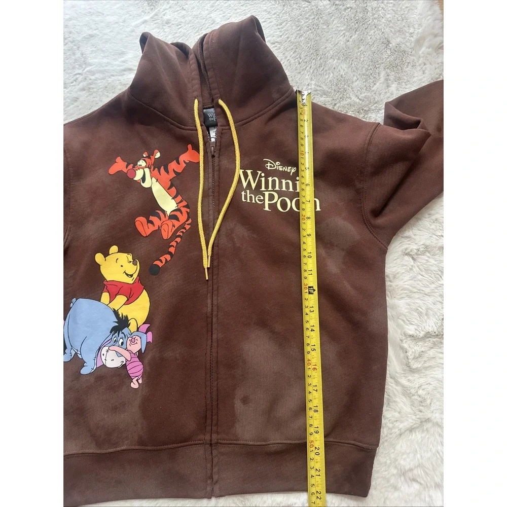 Disney Winnie The Pooh Zip Up‎ Hoodie Womens S Juniors Brown - Picture 7 of 8